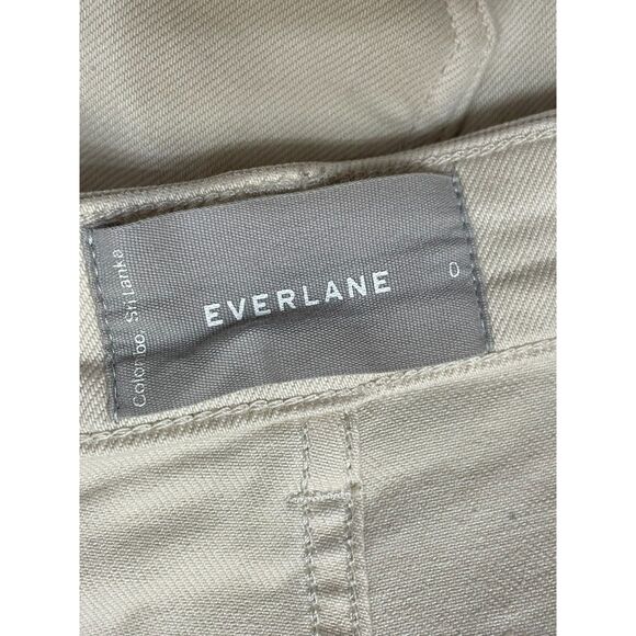 Everlane Women's 0 Ecru Beige Pant Cotton Chino Crop Straight Leg Crop Office - Picture 6 of 10